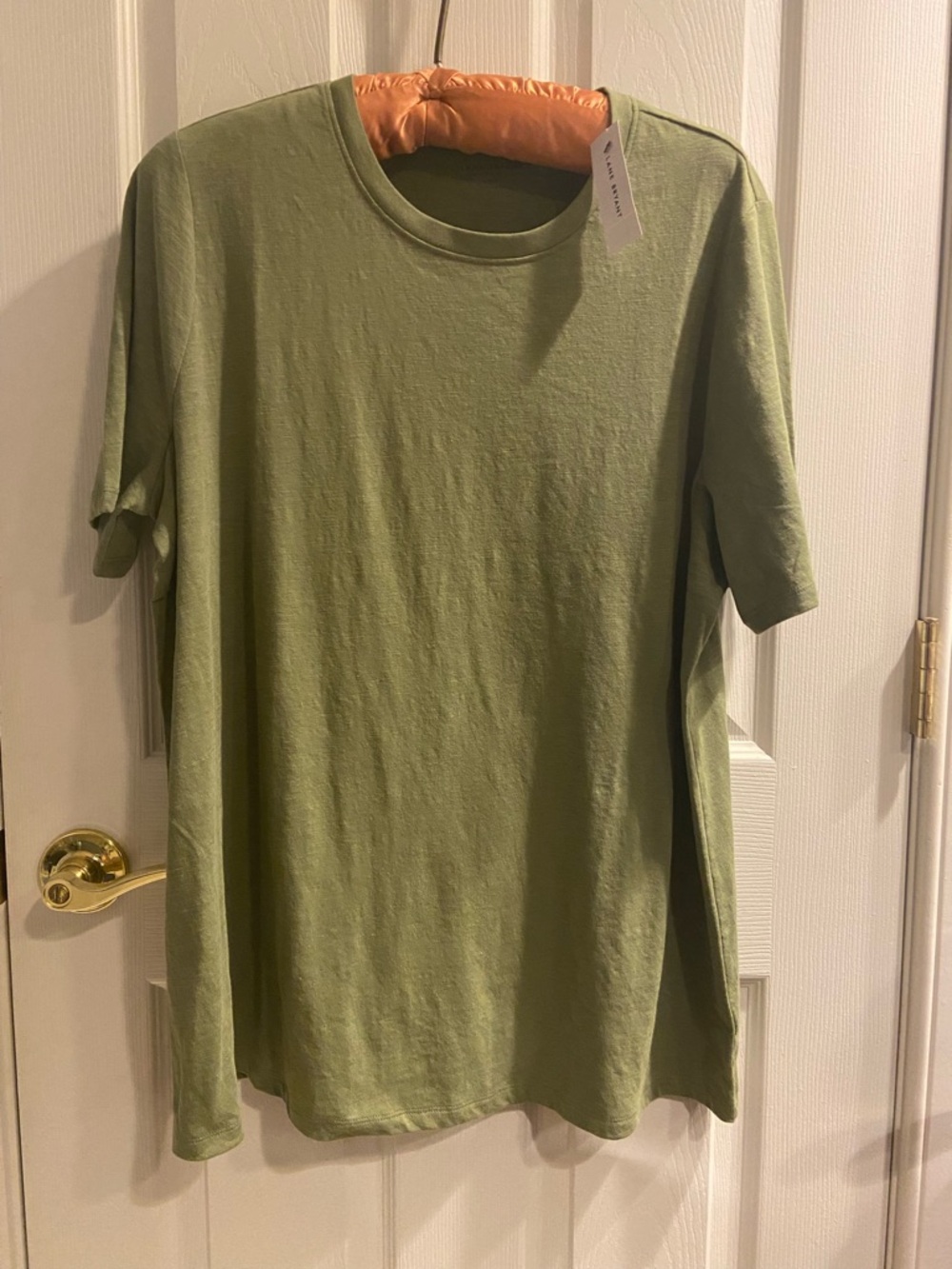 Lane Bryant Olive Green Crew Neck Short Sleeve Tee